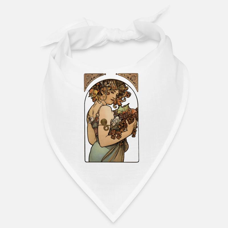Alfons Mucha - Le Fruit - Bandana - blanc