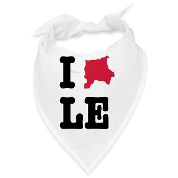 I Love Leipzig (I heart LE) - Stadtumrisse - Bandana - Weiß - Vorne