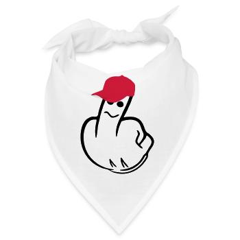 mittelfinger - Bandana - Weiß - Vorne