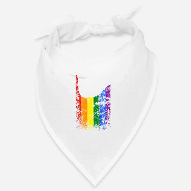 ILY Handsign Regenbogen - Bandana - Weiß