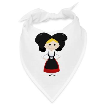 Elsässer Tracht - Bandana - Weiß - Vorne