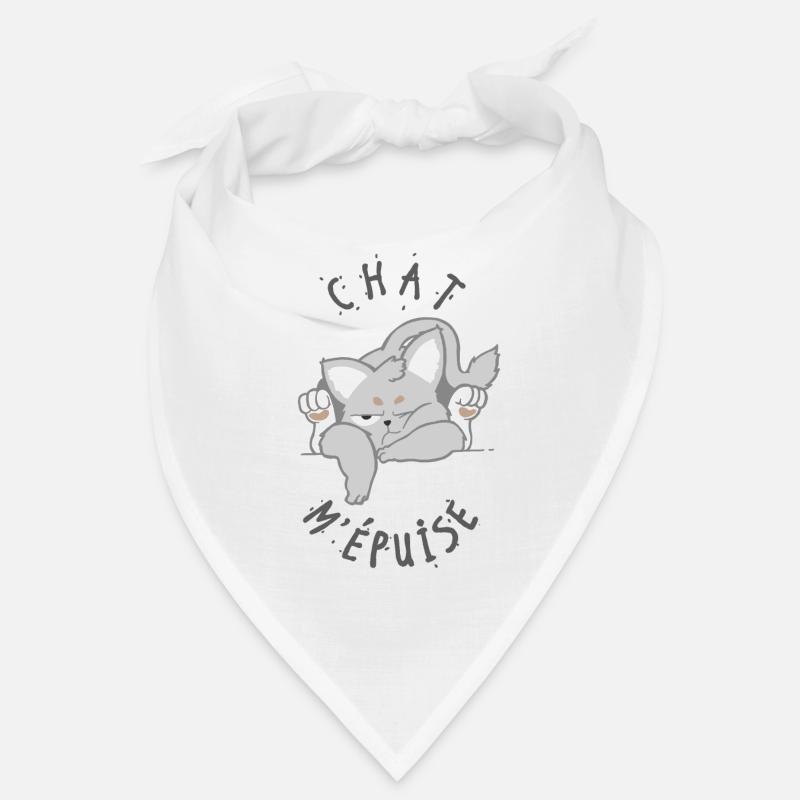 chat m'épuise - Bandana - blanc