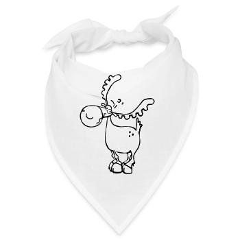 Elch - Hirsch - Rentier - Wild - Bandana - Weiß - Vorne