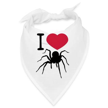 herz liebe i love spinne vogelspinne design clipar - Bandana - Weiß - Vorne