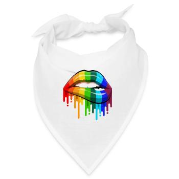 Rainbow Lips - Bandana - Weiß - Vorne