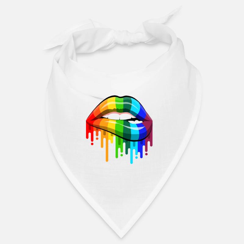 Rainbow Lips - Bandana - Weiß
