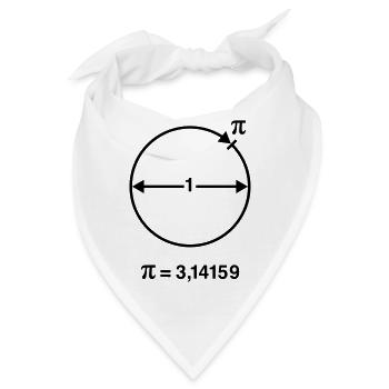 Pi / Kreiszahl / ∏ / π (Mathe / Geometrie) INT - Bandana - Weiß - Vorne