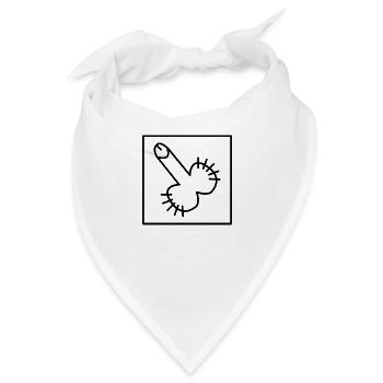Partnerlook Mann Frau Penis Glied Schwanz - Bandana - Weiß - Vorne