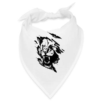 Löwenkopf Kunst cool Löwe Geschenk Idee - Bandana - Weiß - Vorne
