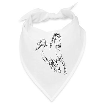 Pferdchen Pferd Geschenk Idee Kinder Hobby Sport - Bandana - Weiß - Vorne