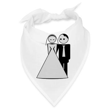 couple / wedding / mariage / bride and groom 2c - Bandana - Weiß - Vorne