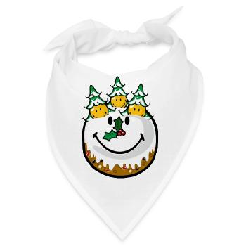 Smiley Christmas Cake - Bandana - Weiß - Vorne