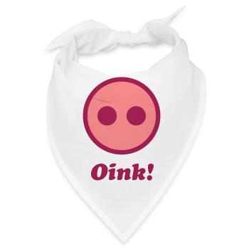 Oink! (Grunzen / Schwein) - Bandana - Weiß - Vorne