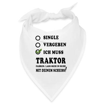 Traktor Spruch Geschenkidee lustige Sprüche - Bandana - Weiß - Vorne