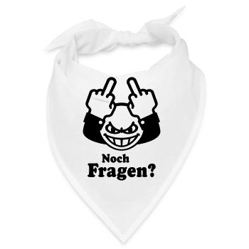 Noch Fragen? (Stinkefinger Emoticon) - Bandana - Weiß - Vorne