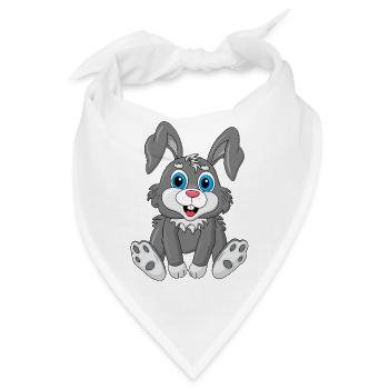Süßes Kaninchen Blaue Augen - Bandana - Weiß - Vorne