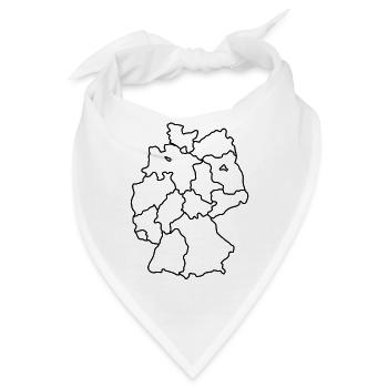 Deutschland Karte Handgezeichnet Bundesländer - Bandana - Weiß - Vorne