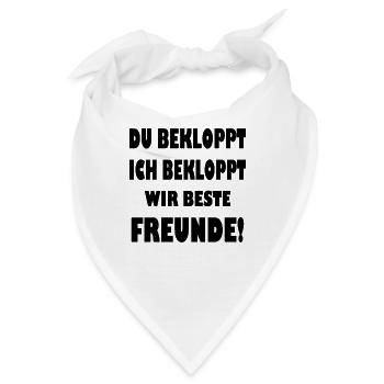 Beste Freunde Spruch Bekloppt Geschenk - Bandana - Weiß - Vorne