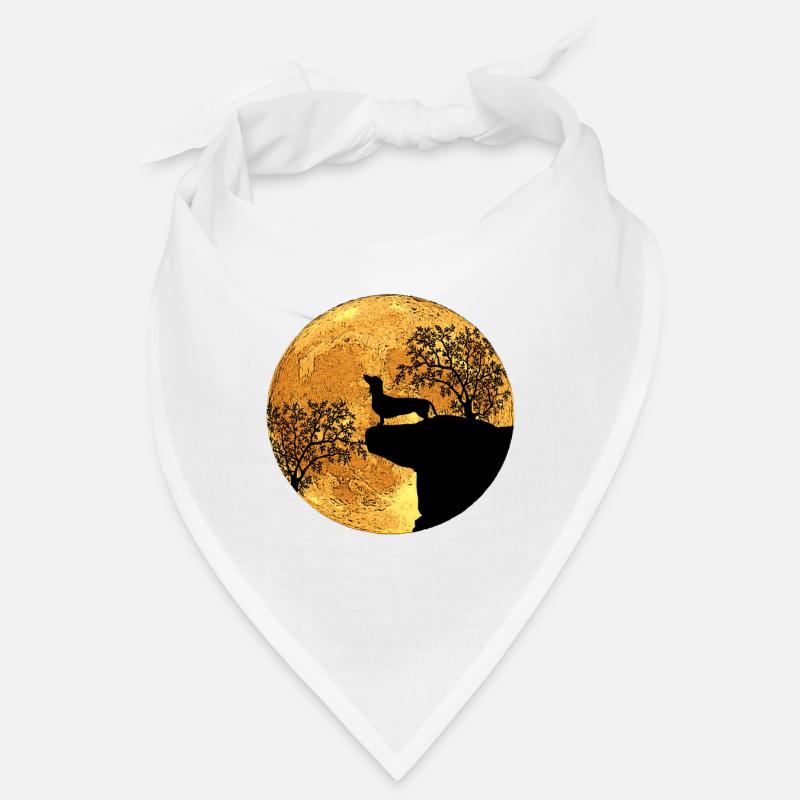 Dackel vor dem Mond Bandana