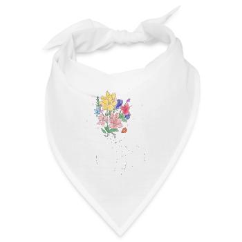 Blumenkind Design Frau Frauengesicht Blumenstrauß - Bandana - Weiß - Vorne