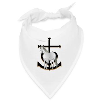 Camargue: Pferd am Kreuz der Gardianer - Bandana - Weiß - Vorne