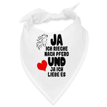 Pferd Pferdekopf Pferdeliebhaber Pferdespruch love - Bandana - Weiß - Vorne