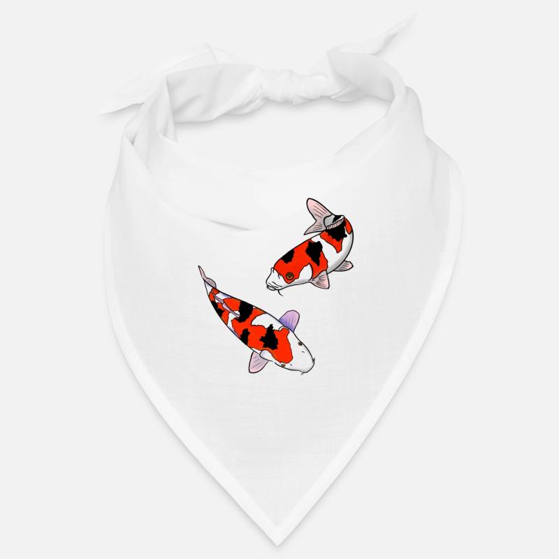 Koi carps - Bandana - white