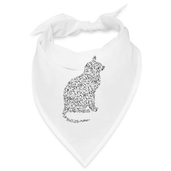 Miezekatze aus Fahrrädern Fahrrad Katze - Bandana - Weiß - Vorne