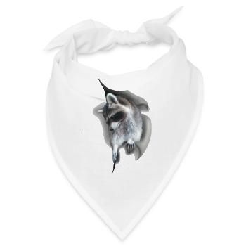 Ausbruchversuch eines Waschbären - Bandana - Weiß - Vorne