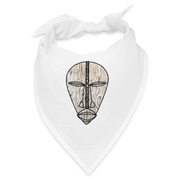 Afrikanische Maske - Bandana - Weiß - Vorne