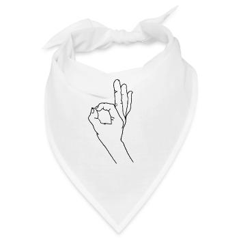 Handzeichen OK Zeichnung - Bandana - Weiß - Vorne