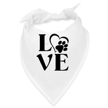 Liebespfote - Bandana - Weiß - Vorne