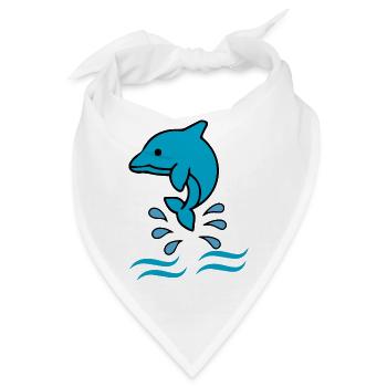 Dolphin Delfin - Bandana - Weiß - Vorne