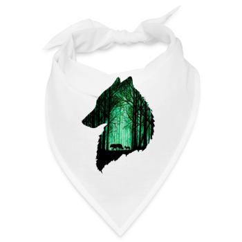Der Wolf im Wald - Bandana - Weiß - Vorne