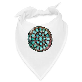 Türkisfarbener westlicher Edelstein - Bandana - Weiß - Vorne