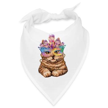 Karneval Katze - Bandana - Weiß - Vorne