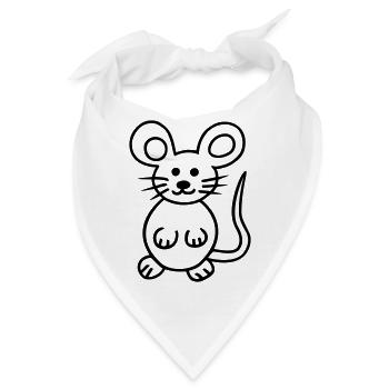 Maus, Mausi - Bandana - Weiß - Vorne