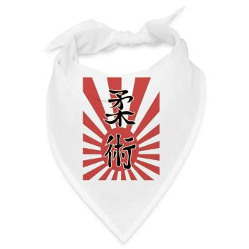 Ju Jutsu Kanji + japanischen, kaiserlichen Flagge - Bandana - Weiß - Vorne
