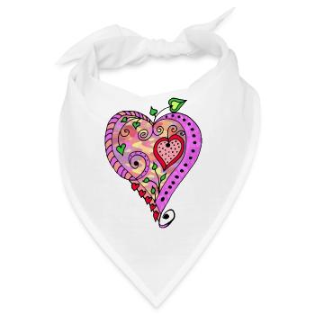 Herz - Bandana - Weiß - Vorne
