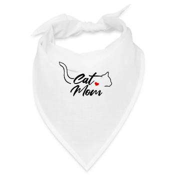 Die Katzenmutter Miezekatze Katze - Bandana - Weiß - Vorne