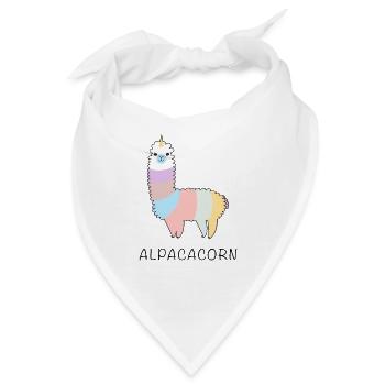 Alpakakorn Alpaka + Einhorn - Bandana - Weiß - Vorne