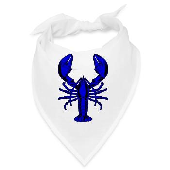 Blauer Hummer - Bandana - Weiß - Vorne