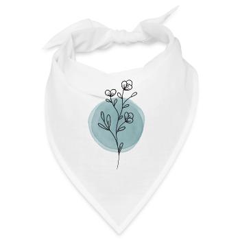Blume Floral simple blau - Bandana - Weiß - Vorne