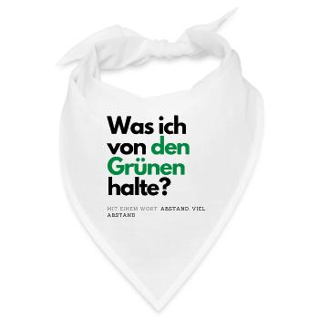 Motto - Was ich von den Grünen halte ? - Bandana - Weiß - Vorne