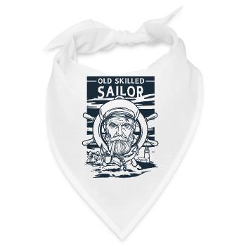 Alter Erfahrener Seemann Klassisch Maritim - Bandana - Weiß - Vorne