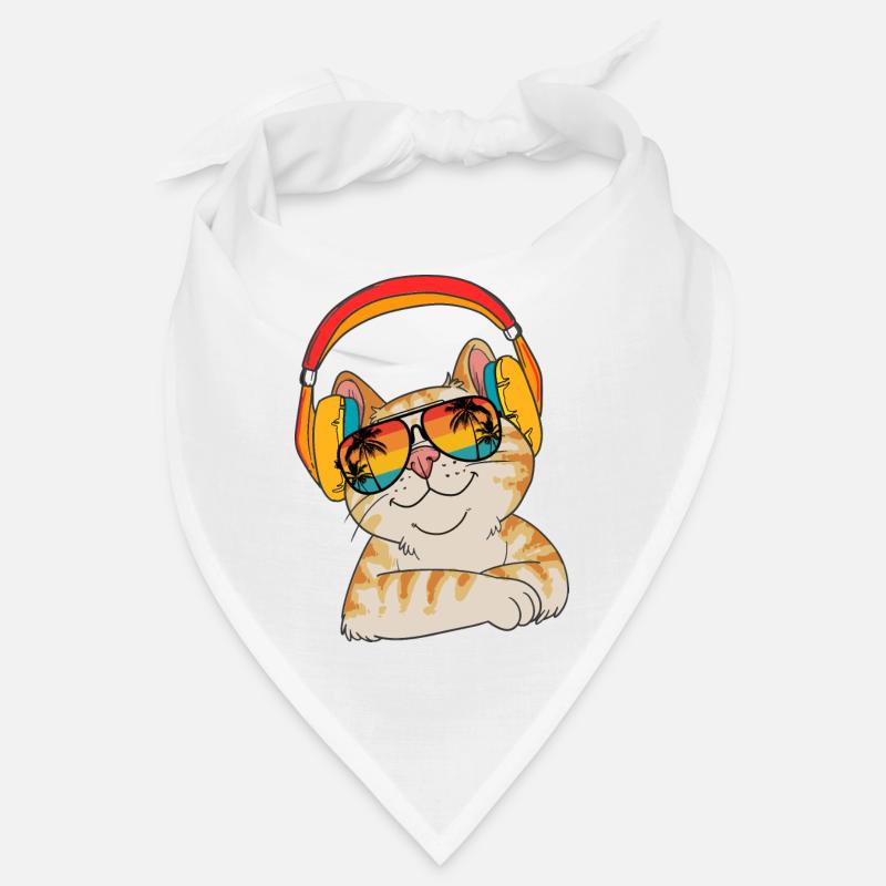Chat-ami Chat Face avec écouteurs Bandana