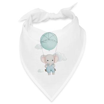niedlicher Elefant auf einer Schaukel - Bandana - Weiß - Vorne