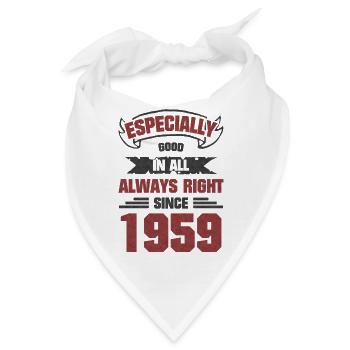 Besonders Gut 1959 Geboren Geburtstag Geschenk - Bandana - Weiß - Vorne