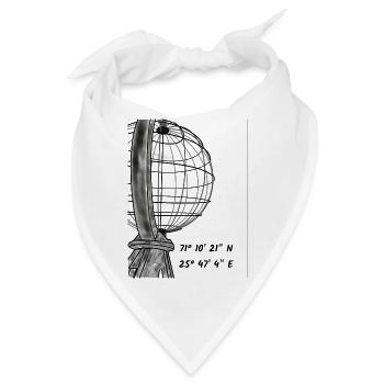 Die Weltkugel am Nordkap - Bandana - Weiß - Vorne