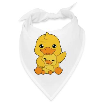 Ente Familie Umarmen - Bandana - Weiß - Vorne